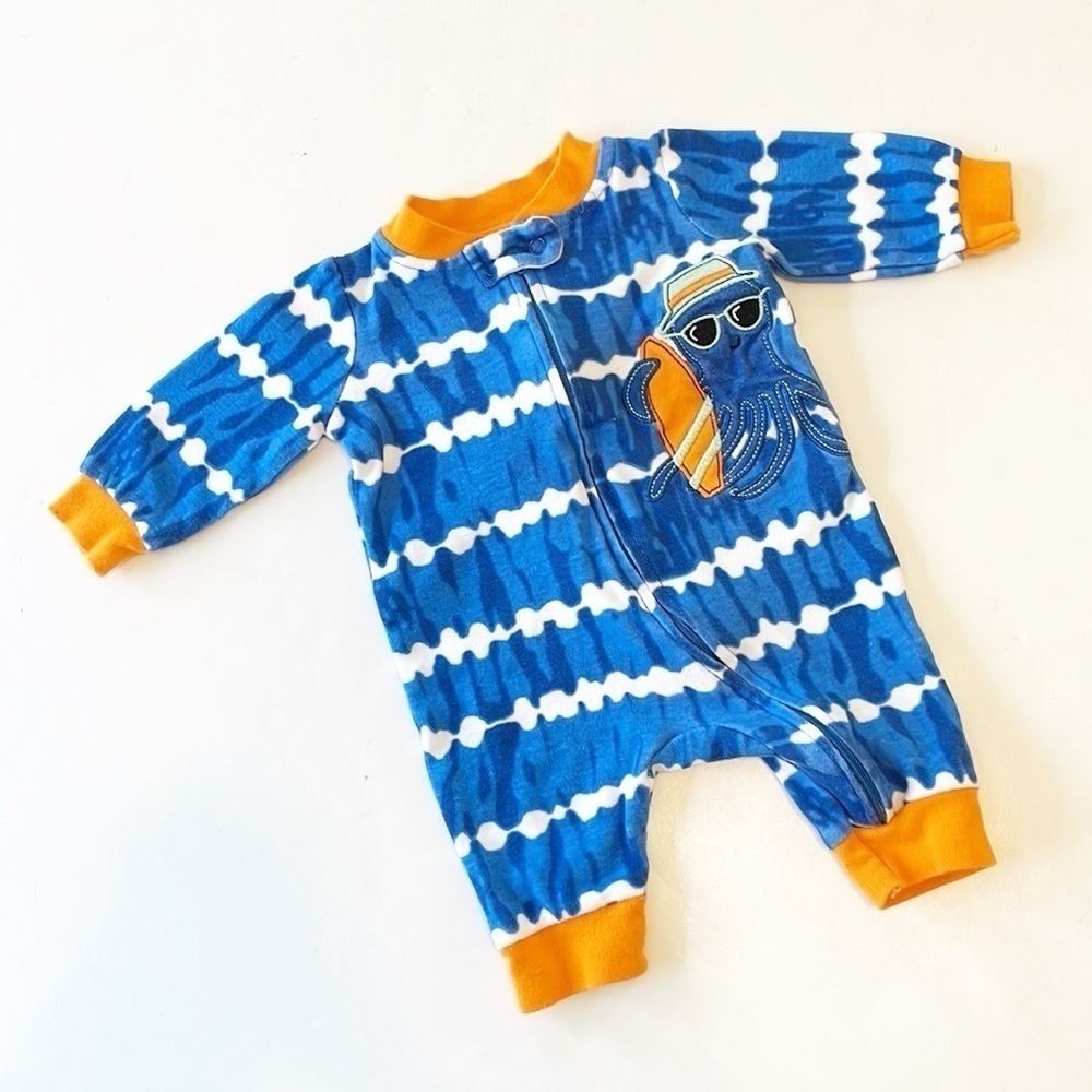 Koala Baby baby boys tie dye octopus zip up romper